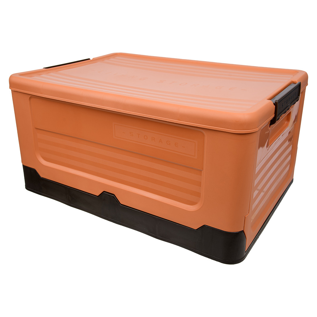Короб пластиковый складной "Пазл", 47х34х23 см, оранжевый, темно-коричневый - фото 1 - id-p214610498