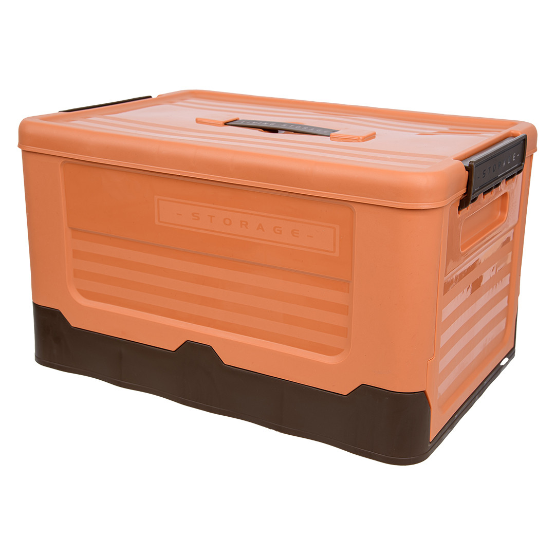 Короб пластиковый складной "Пазл", 40х28х23 см, оранжевый, темно-коричневый - фото 1 - id-p214610509