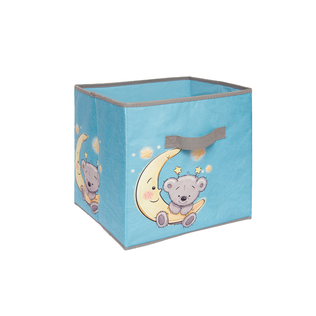 Короб-кубик для хранения "Мишка", 30х30х30 см, голубой - фото 1 - id-p214610811