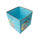 Короб-кубик для хранения "Мишка", 30х30х30 см, голубой, фото 2