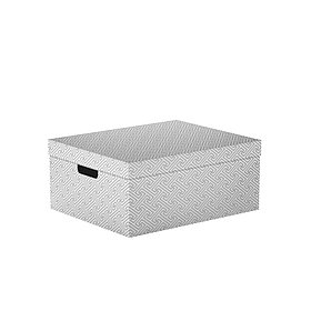 Коробка для хранения складная с крышкой "Орнамент", 28х37х18 см, серый