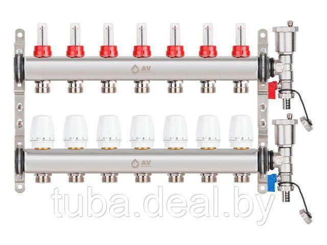 Коллекторная группа AVE136, 7 вых. AV Engineering (PRO серия Для теплого пола и водоснабжения) - фото 1 - id-p214615080