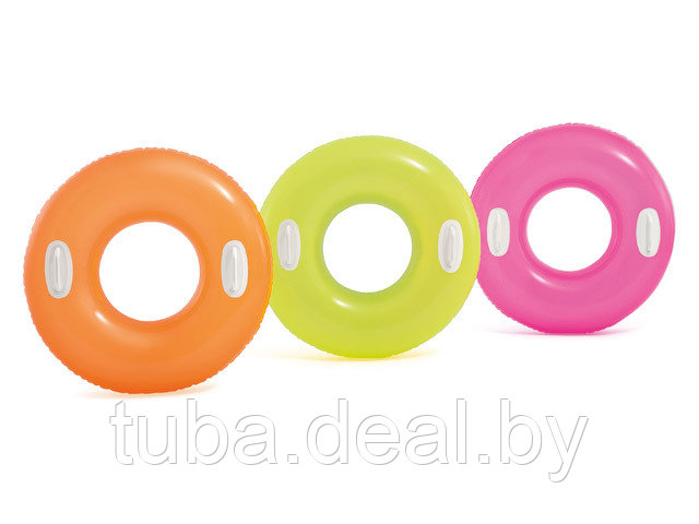 Надувной круг для плавания с ручками Hi-Gloss, 76 см, INTEX (от 8 лет, цвета в ассортименте) - фото 1 - id-p214615115