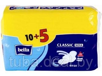Прокладки гигиен. Classic Nova Maxi 10+5 шт. Bella