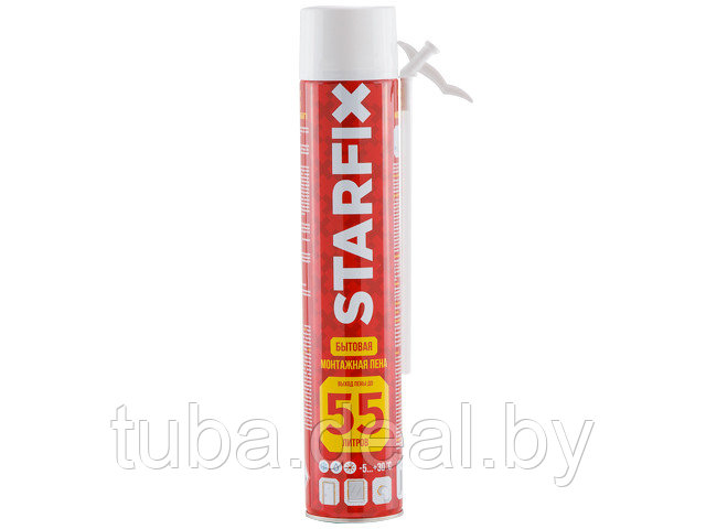 Пена монтажная бытовая всесезонная STARFIX Foam 55 (750мл) (Выход пены до 55 литров) - фото 1 - id-p214614118