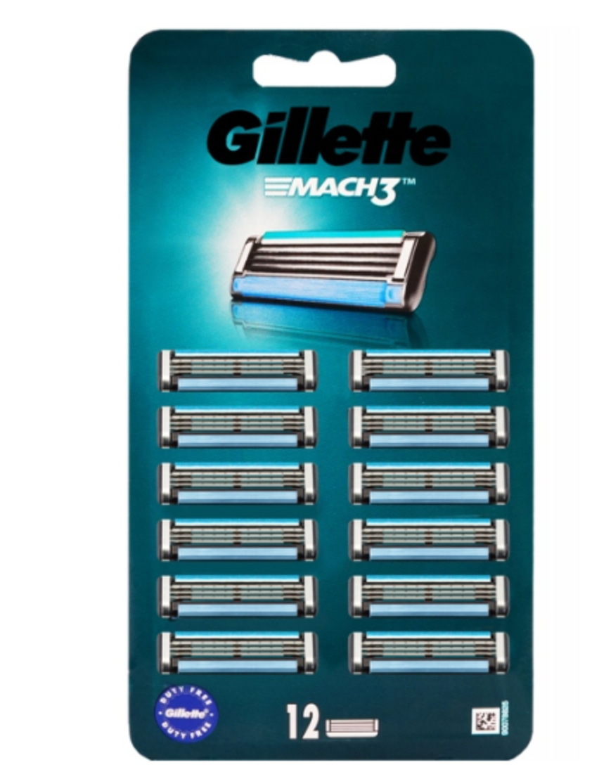 Сменные кассеты Gillette MACH 3 ( 12 шт ) - фото 1 - id-p214622311