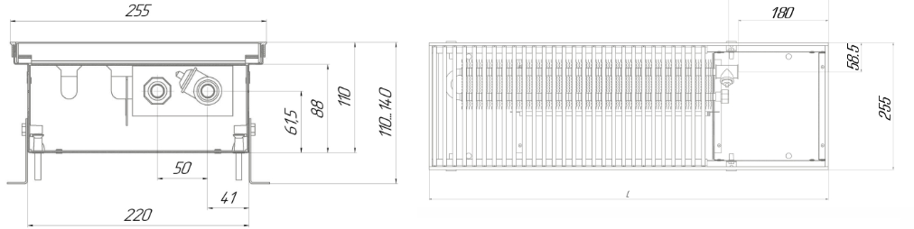 Конвектор водяной НОВАТЕРМ НТ-В-11/20/240, фото 2