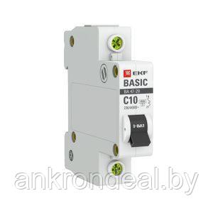 Автоматический выключатель 1P 10А (C) 4,5кА ВА 47-29 Basic
