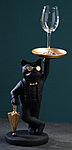 Подставка для мелочей полистоун «Кот» 41 см, черная с золотистым