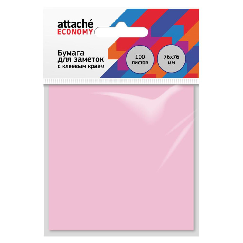 Бумага для заметок с клеевым краем Attache 76x76 мм 100 л пастел. розовый, арт.1407988 - фото 1 - id-p214631459