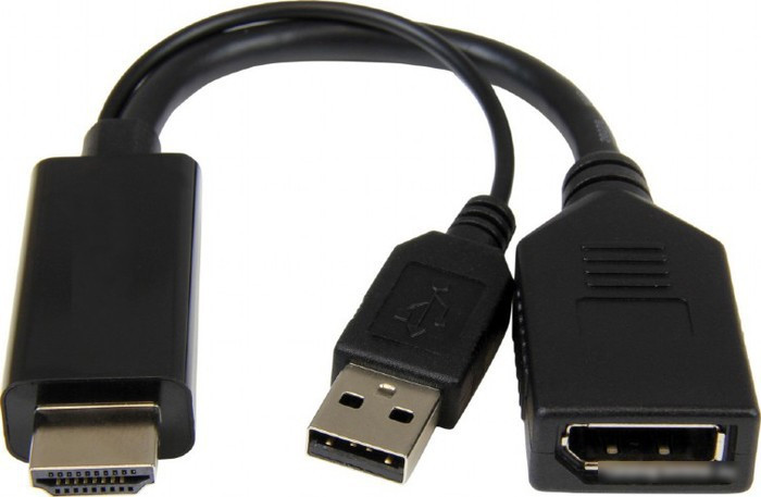 Кабель Cablexpert A-HDMIM-DPF-01 HDMI - DisplayPort (0.1 м, черный) - фото 1 - id-p214636613