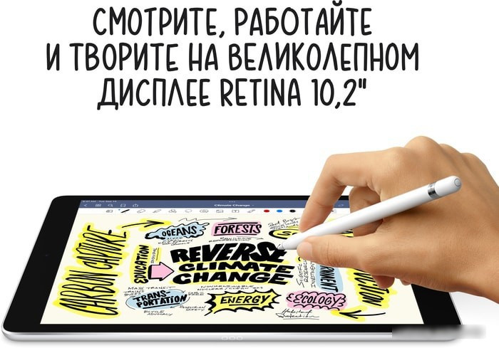 Планшет Apple iPad 10.2" 2021 64GB MK2L3 (серебристый) - фото 5 - id-p214638748