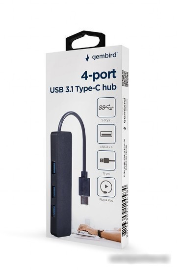 USB-хаб Gembird UHB-CM-U3P4-01 - фото 3 - id-p214634997