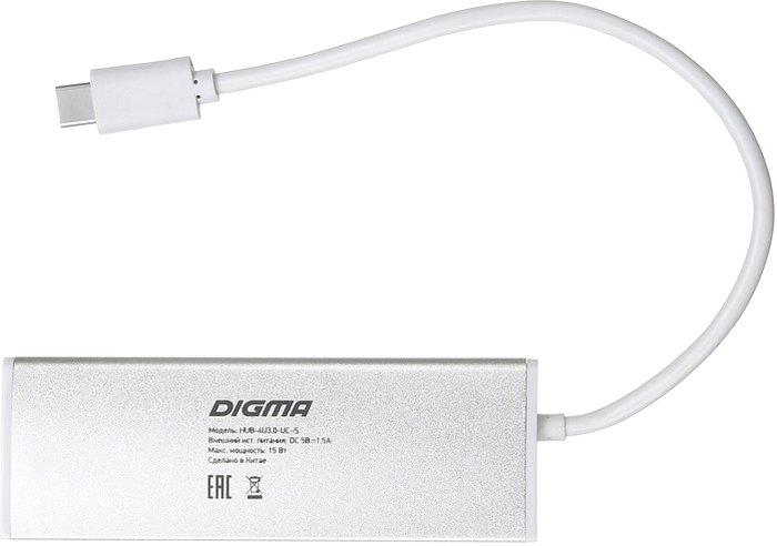 USB-хаб Digma HUB-4U3.0-UC-S - фото 4 - id-p214635038