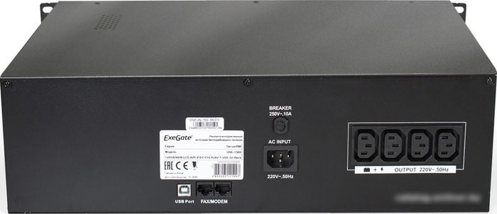 Источник бесперебойного питания ExeGate ServerRM UNL-1500.LCD.AVR.C13.RJ.USB.3U - фото 2 - id-p214639141