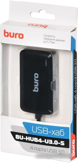 USB-хаб Buro BU-HUB4-U3.0-S - фото 4 - id-p214635073