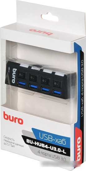 USB-хаб Buro BU-HUB4-U3.0-L - фото 5 - id-p214635076