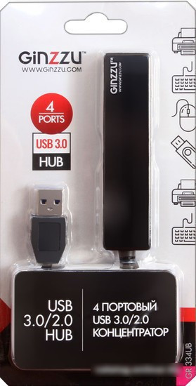 USB-хаб Ginzzu GR-334UB - фото 2 - id-p214635101