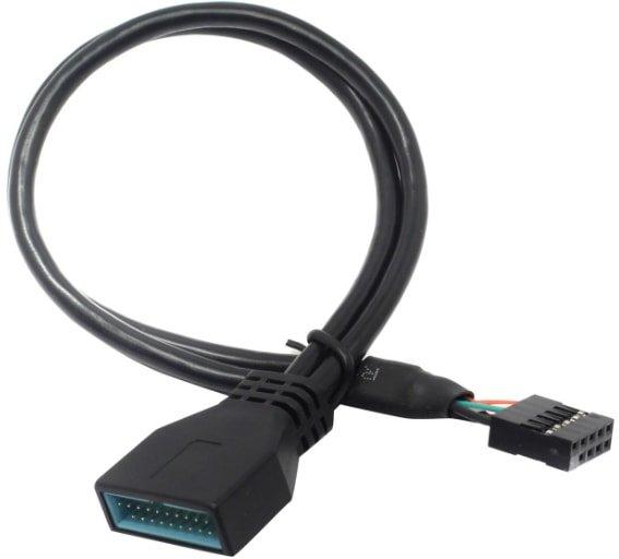 Кабель ExeGate USB 2.0 10 pin - 20 pin EX-CC-U3U2-0.3 - фото 1 - id-p214636097