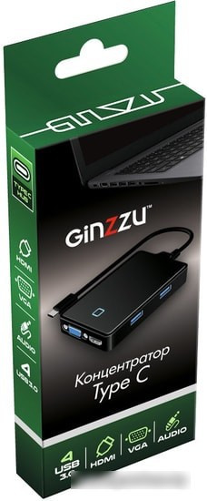 USB-хаб Ginzzu GR-770UB - фото 4 - id-p214635112