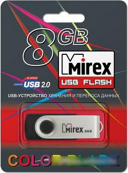 USB Flash Mirex SWIVEL RUBBER BLACK 8GB (13600-FMURUS08) - фото 2 - id-p214644485