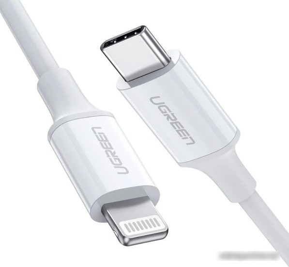 Кабель Ugreen US171 USB Type-C - Lightning (2 м, белый) - фото 1 - id-p214635233