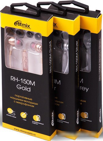 Наушники Ritmix RH-150M (серебристый) - фото 2 - id-p214641801
