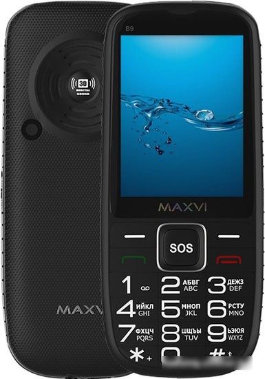 Мобильный телефон Maxvi B9 (черный) - фото 1 - id-p214649675