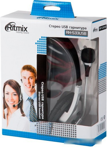 Наушники Ritmix RH-533 USB (черный) - фото 2 - id-p214641812