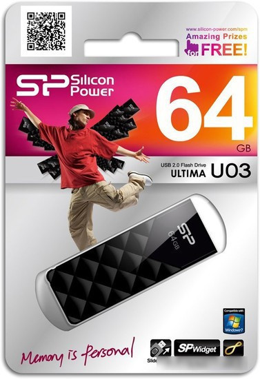 USB Flash Silicon-Power Ultima U03 Black 64GB (SP064GBUF2U03V1K) - фото 4 - id-p214644566