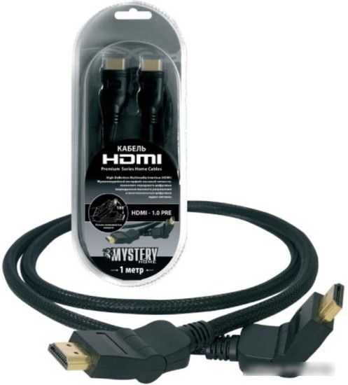 Кабель Mystery HDMI - HDMI HDMI1.0pre (1 м, черный) - фото 1 - id-p214638265