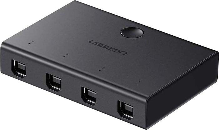 Переключатель Ugreen Sharing Switch 30346 USB Type-A - 4 x USB Type-B (1.5 м, черный) - фото 1 - id-p214635346