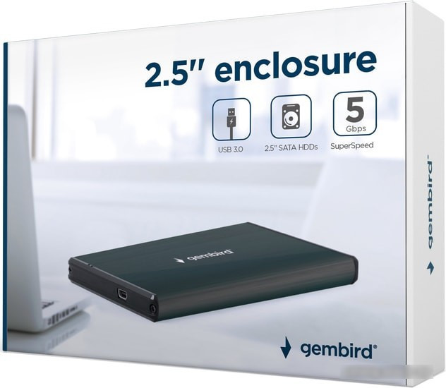 Бокс для накопителей 2.5" Gembird EE2-U3S-3-G (зеленый) - фото 2 - id-p214649771