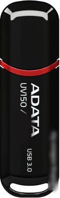 USB Flash A-Data DashDrive UV150 128GB (AUV150-128G-RBK) - фото 1 - id-p214644687