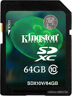 Карта памяти Kingston SDXC (Class 10) 64GB (SDX10V/64GB)