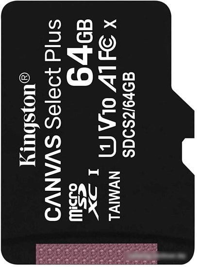 Карта памяти Kingston Canvas Select Plus microSDXC 64GB - фото 1 - id-p214644735