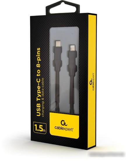 Кабель Cablexpert USB Type-C - Lightning CC-USB2-CM8PM-1.5M (1.5 м, черный) - фото 2 - id-p214636468
