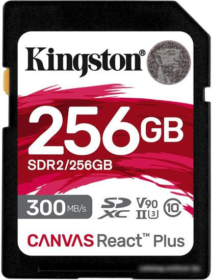 Карта памяти Kingston Canvas React Plus SDXC 256GB - фото 1 - id-p214644743