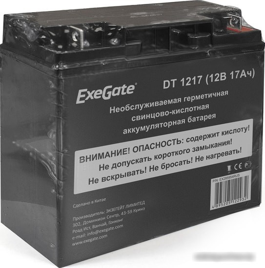 Аккумулятор для ИБП ExeGate DT 1217 (12В, 17 А·ч) - фото 3 - id-p214649888