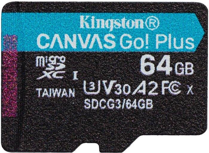 Карта памяти Kingston Canvas Go! Plus microSDXC 64GB (с адаптером) - фото 2 - id-p214644748