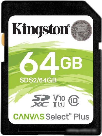 Карта памяти Kingston Canvas Select Plus SDXC 64GB - фото 1 - id-p214644755