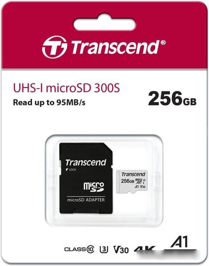 Карта памяти Transcend 300S 256GB (с адаптером) - фото 3 - id-p214644790