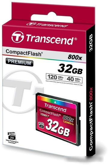 Карта памяти Transcend 800x CompactFlash Premium 32GB (TS32GCF800) - фото 2 - id-p214644794
