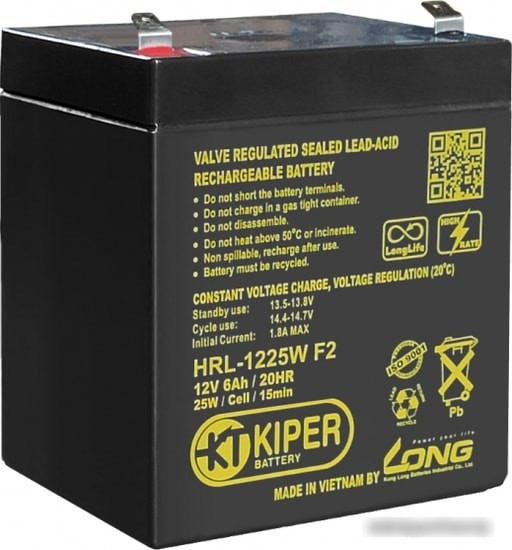 Аккумулятор для ИБП Kiper HRL-1225W F2 (12В/6 А·ч) - фото 1 - id-p214649940