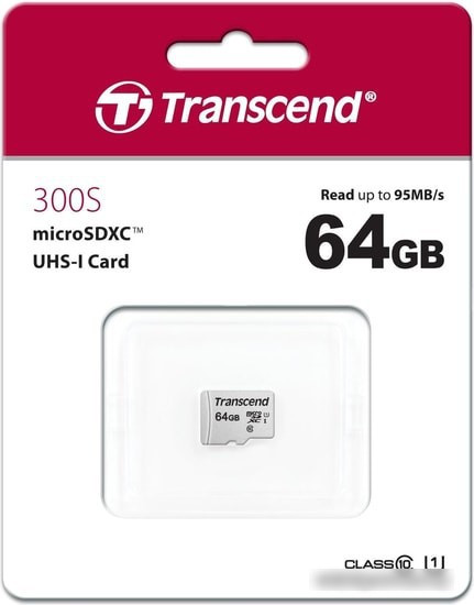 Карта памяти Transcend microSDXC 300S 64GB - фото 2 - id-p214644803