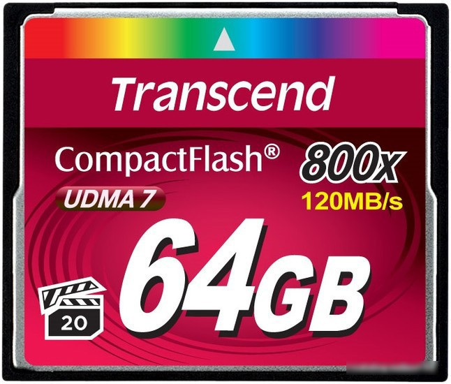 Карта памяти Transcend 800x CompactFlash Premium 64GB (TS64GCF800) - фото 1 - id-p214644806