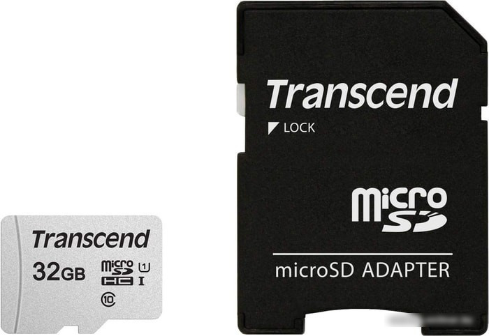Карта памяти Transcend microSDHC 300S 32GB + адаптер - фото 1 - id-p214644814