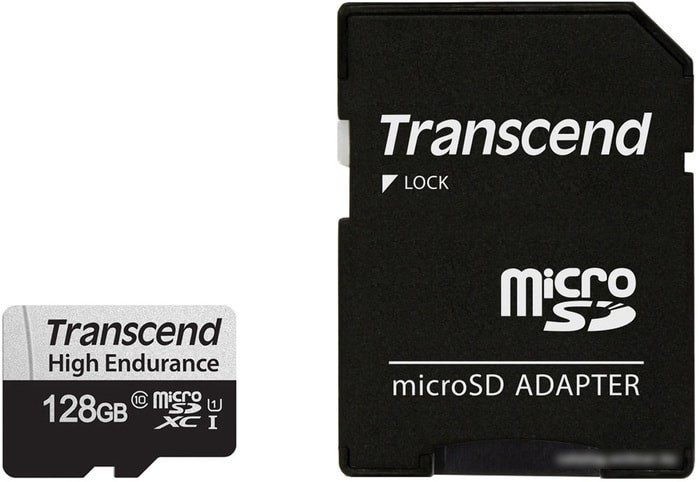 Карта памяти Transcend microSDXC TS128GUSD350V 128GB (с адаптером) - фото 1 - id-p214644815