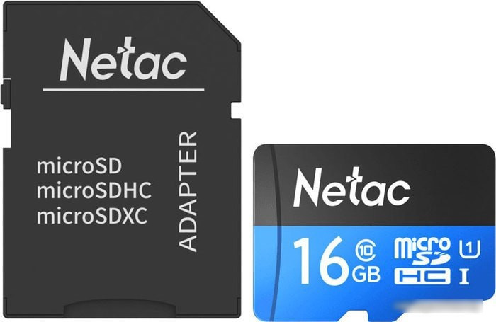 Карта памяти Netac P500 Standard 16GB NT02P500STN-016G-R (с адаптером) - фото 1 - id-p214644871