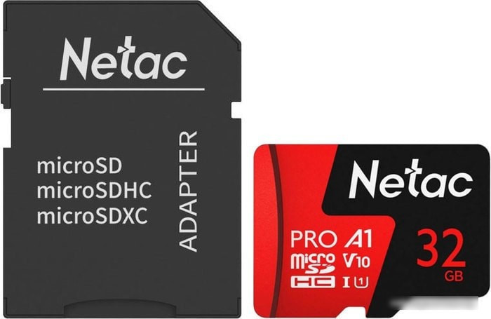 Карта памяти Netac P500 Extreme Pro 32GB NT02P500PRO-032G-R (с адаптером) - фото 1 - id-p214644875